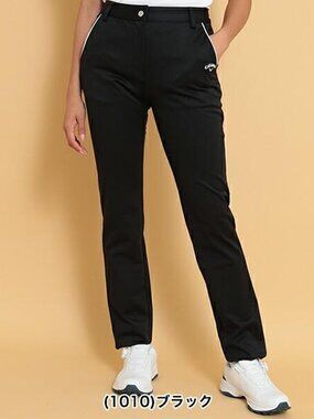 CALLAWAY Japan Golf Winter Black Stretch Twill High Rise Straight Slim Pants M